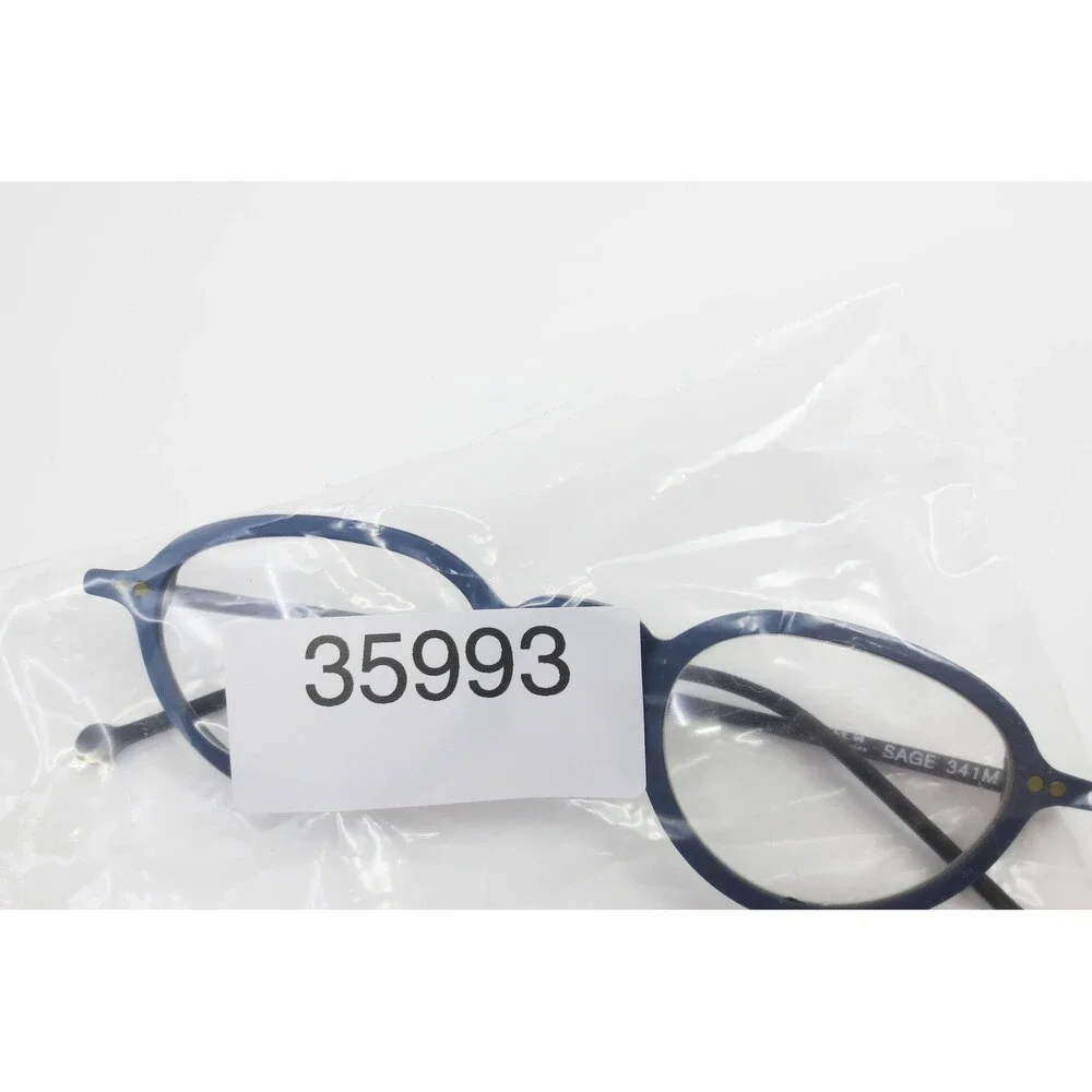 LA Eyeworks Sage 341M Matte Navy Blue Round Eyeglass Frames Los Angeles Designer